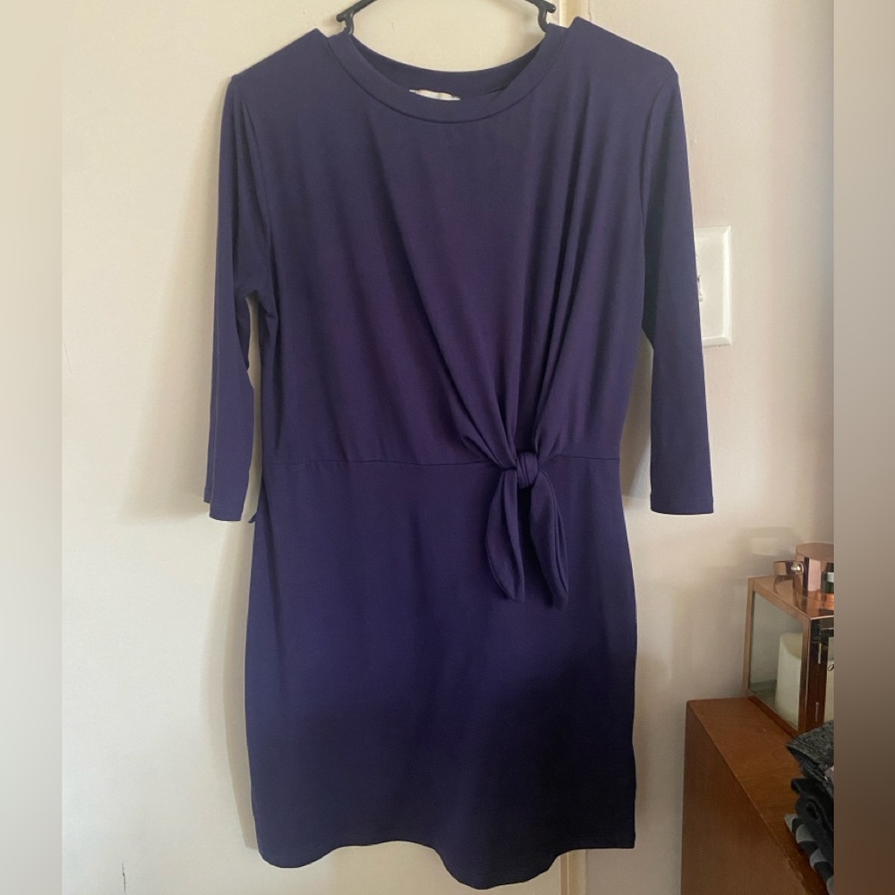 Purple Fitted Side-Knot Dress